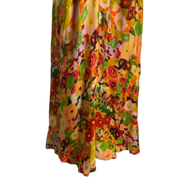 Carolina K Yellow Multicolor Floral Halter Sleeveless Cutout Midi Dress Size S - Picture 7 of 11